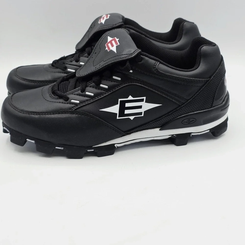 Easton SC-838 Baseball Cleats Mens 9 Molded Studs Black White Low Cut Activewear